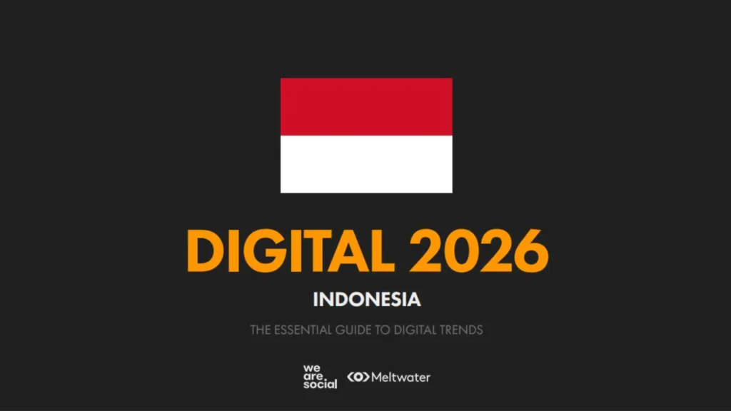 Data perilaku pengguna internet Indonesia 2026 menunjukkan 77% populasi Indonesia kini terkoneksi ke internet dan lebih dari 212 juta pengguna aktif media sosial, laporan We Are Social 2026: Indonesia Digital.