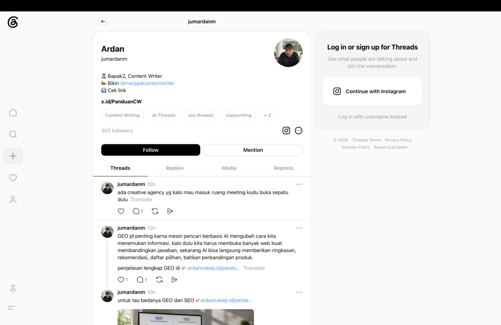 Cara dapat uang dari Threads, yaitu gunakan Threads untuk membangun audiens dan kepercayaan, lalu arahkan mereka ke tempat yang bisa menghasilkan uang.