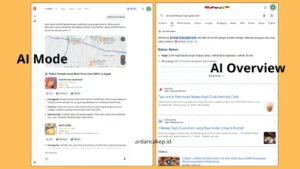 AI Overview memberi rangkuman cepat di Google Search, sementara AI Mode untuk pencarian yang lebih kompleks dan conversational.
